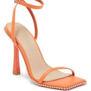 Wild Diva Open Toe Orange Stilettos